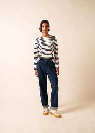 Découvrez la marinière Méridame de SAINT JAMES chez CQFD Avignon. Un jersey lourd authentique en coton cardé, coupe féminine et fabrication 100% française.