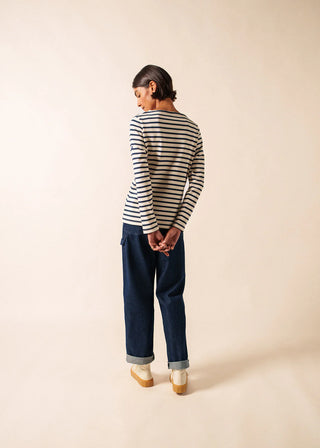 Découvrez la marinière Méridame de SAINT JAMES chez CQFD Avignon. Un jersey lourd authentique en coton cardé, coupe féminine et fabrication 100% française.