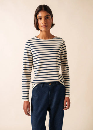 Découvrez la marinière Méridame de SAINT JAMES chez CQFD Avignon. Un jersey lourd authentique en coton cardé, coupe féminine et fabrication 100% française.