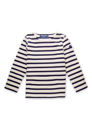 Découvrez la traditionnelle marinière Méridien enfant SAINT JAMES chez CQFD Avignon. Un jersey en coton fabriqué en France pour une durabilité exceptionnelle.