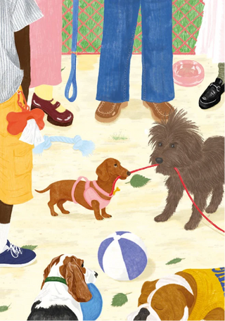 Mini Puzzle 100 pièces Sortir le chien - Jour Férié | Cadeau Passion Chien