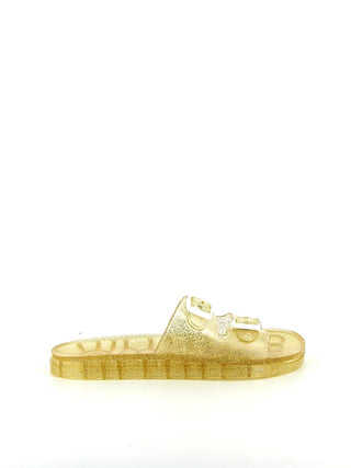 Découvrez les mules Mambo Méduse® doré pailleté. Confortables, ajustables et 100% recyclables. Le chic estival fabriqué en France disponible chez CQFD Avignon.
