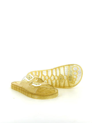 Découvrez les mules Mambo Méduse® doré pailleté. Confortables, ajustables et 100% recyclables. Le chic estival fabriqué en France disponible chez CQFD Avignon.