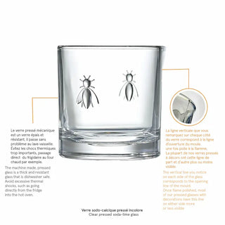 Pack x4 verres à whisky Abeille La Rochère