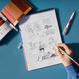 Découvrez le carnet de dessin A4 de Papier Tigre chez CQFD Avignon. Un papier premium 250g avec coton, fabriqué à Paris. Idéal pour gouache, feutre et croquis.