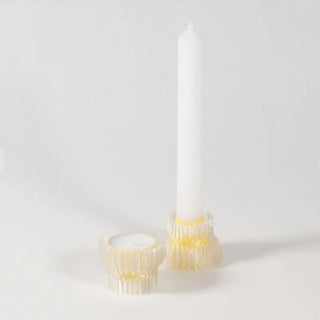 Petit double bougeoir Warren & Laeticia jaune