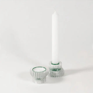 Petit double bougeoir Warren & Laeticia vert