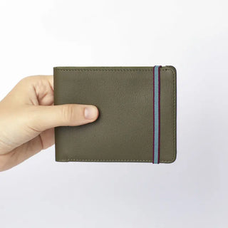 Portefeuille en cuir LA902 Carré Royal kaki