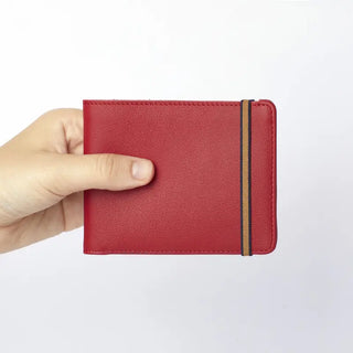Portefeuille en cuir LA902 Carré Royal rouge