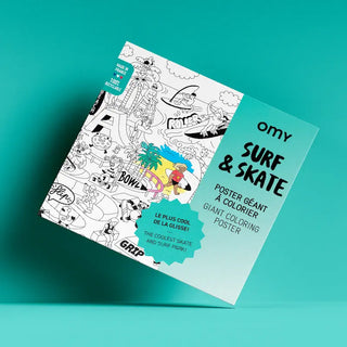 Poster géant à colorier Surf and skate OMY