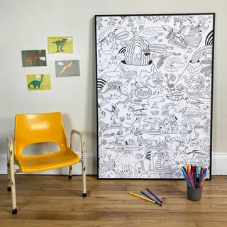 Poster géant à colorier Dinosaures