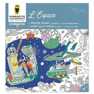 Poster géant à colorier Espace