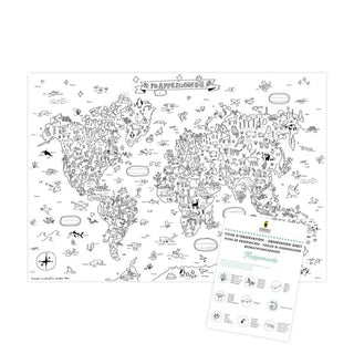 Poster géant à colorier Mappemonde