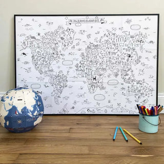 Poster géant à colorier Mappemonde