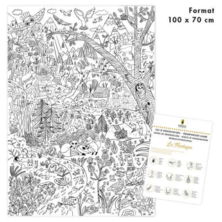 Poster géant à colorier Montagne