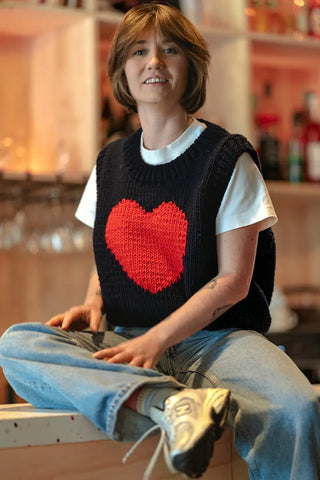 Pull coeur fushia ROMANDO