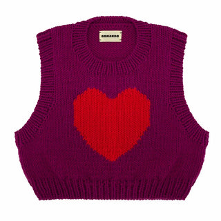 Pull coeur fushia ROMANDO