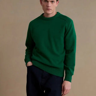 Pull col rond Le Minor vert jungle