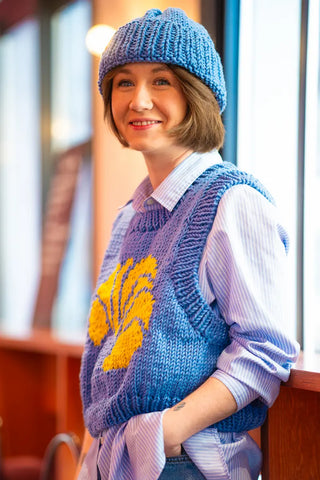 Pull croissant bleu ciel ROMANDO