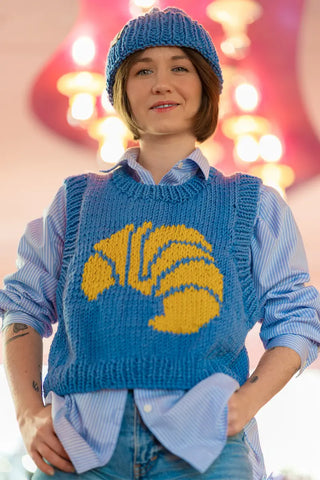 Pull croissant bleu ciel ROMANDO