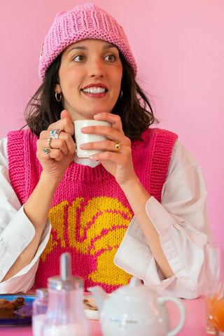 Pull croissant rose ROMANDO