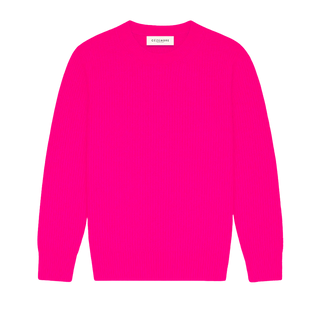 Pull Sablons néon rose Laine Mérinos & Cachemire Made in France | CQFD