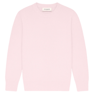 Pull Sablons rose pâle Laine Mérinos & Cachemire Made in France | CQFD