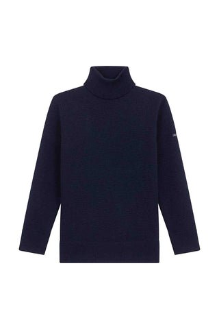 Découvrez le pull sous-marinier Le Minor. Réplique militaire en laine vierge 650g/m², col cheminée et maille irrétrécissable. Fabriqué en Bretagne. 