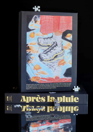 Puzzle 1000 pièces Après La Pluie par Jour Férié. Un défi urbain poétique aux reflets changeants, éco-conçu et fabriqué en France. À shopper chez CQFD Avignon !