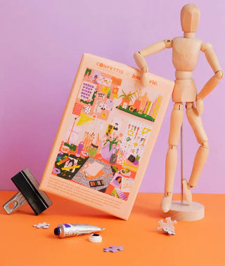 Puzzle 500 pièces Du Feutre Sur Les Mains par Jour Férié. Une illustration créative et arty, éco-conçue et fabriquée en France. À shopper chez CQFD Avignon !