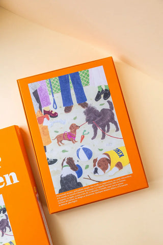 Découvrez le puzzle "Sortir le chien" de Jour Férié chez CQFD Avignon. 1000 pièces de tendresse canine, fabriqué en France avec des matériaux recyclés.