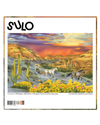 Découvrez le puzzle Arizona de SULO chez CQFD Avignon. 1000 pièces illustrées par Laura Ottone. Édition limitée à 500 ex. Fabriqué en France et éco-responsable.