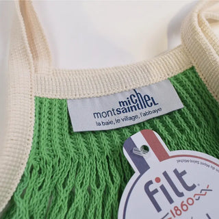 Découvrez le sac filet Filt x Le Mont Saint-Michel chez CQFD Avignon. 100 % coton, résiste à 8 kg, signé par sa couturière. 100 % fabriqué en France.