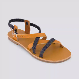 Sandales 924 coton bio cuir camel