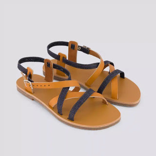 Sandales 924 coton bio cuir camel