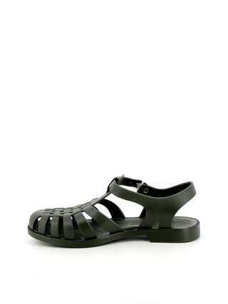 Découvrez la sandale Méduse® kaki foncé finition mat. Un classique de 1946, 100% recyclable et fabriqué en France. Style "outdoor" et durable chez CQFD Avignon.