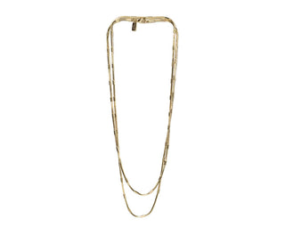 Craquez pour le sautoir Skive de Chic Alors chez CQFD Avignon. Maille serpent & tubes dorés à l'or fin 24K, 100cm modulable. Fait main & 100% Made in France !