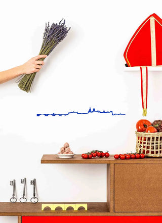 Silhouette murale The Line Avignon Bleu