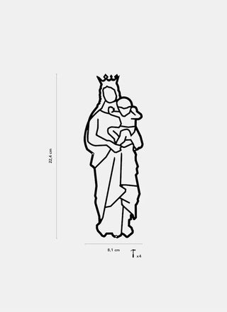 La Bonne Mère de Marseille en silhouette acier minimaliste  The Line. Un symbole emblématique pour votre déco. Fabriqué en France.