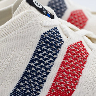 Craquez pour les sneakers Ector Original Tricolore chez CQFD Avignon. Des baskets bleu-blanc-rouge éco-conçues en France à Romans-sur-Isère, 100% recyclées et véganes.