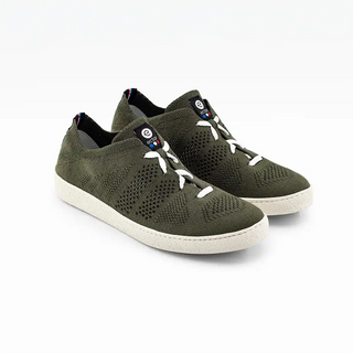 Achetez les sneakers Ector Original Kaki chez CQFD Avignon. Baskets éco-tricotées en France à Romans-sur-Isère. 100% recyclées, ultra-légères et respirantes.