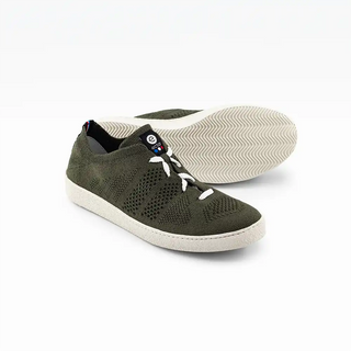 Achetez les sneakers Ector Original Kaki chez CQFD Avignon. Baskets éco-tricotées en France à Romans-sur-Isère. 100% recyclées, ultra-légères et respirantes.