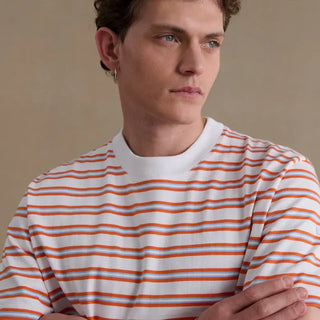 T-shirt Le Minor Andy rayé orange
