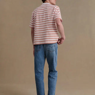 T-shirt Le Minor Andy rayé orange