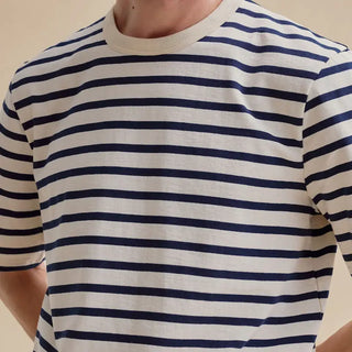 T-shirt marin Le Minor écru/marine