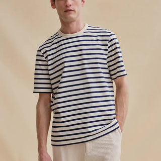 T-shirt marin Le Minor écru/marine