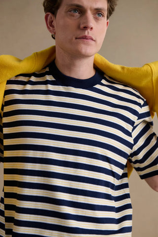 T-shirt Andy rayé - marine / blanc / jaune maïs