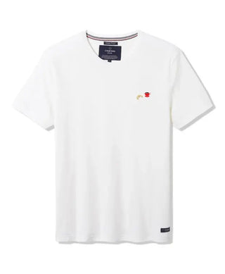 Découvrez le t-shirt homme Barthélémien en coton bio écru de La Gentle Factory chez CQFD Avignon. Broderie café-croissant et fabrication 100% française.
