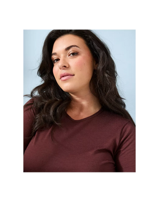 T-shirt Manches Longues Laine Mérinos Femme Chocolat - Ellen | CQFD