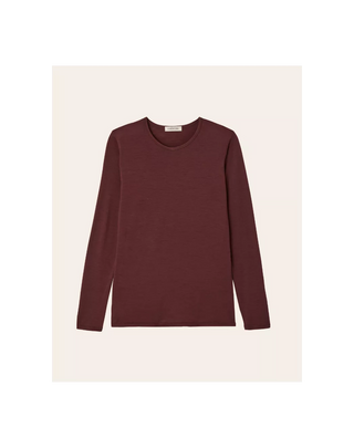 T-shirt Manches Longues Laine Mérinos Femme Chocolat - Ellen | CQFD
